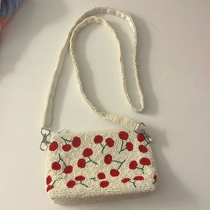 Tiana beaded cherry crossbody bag